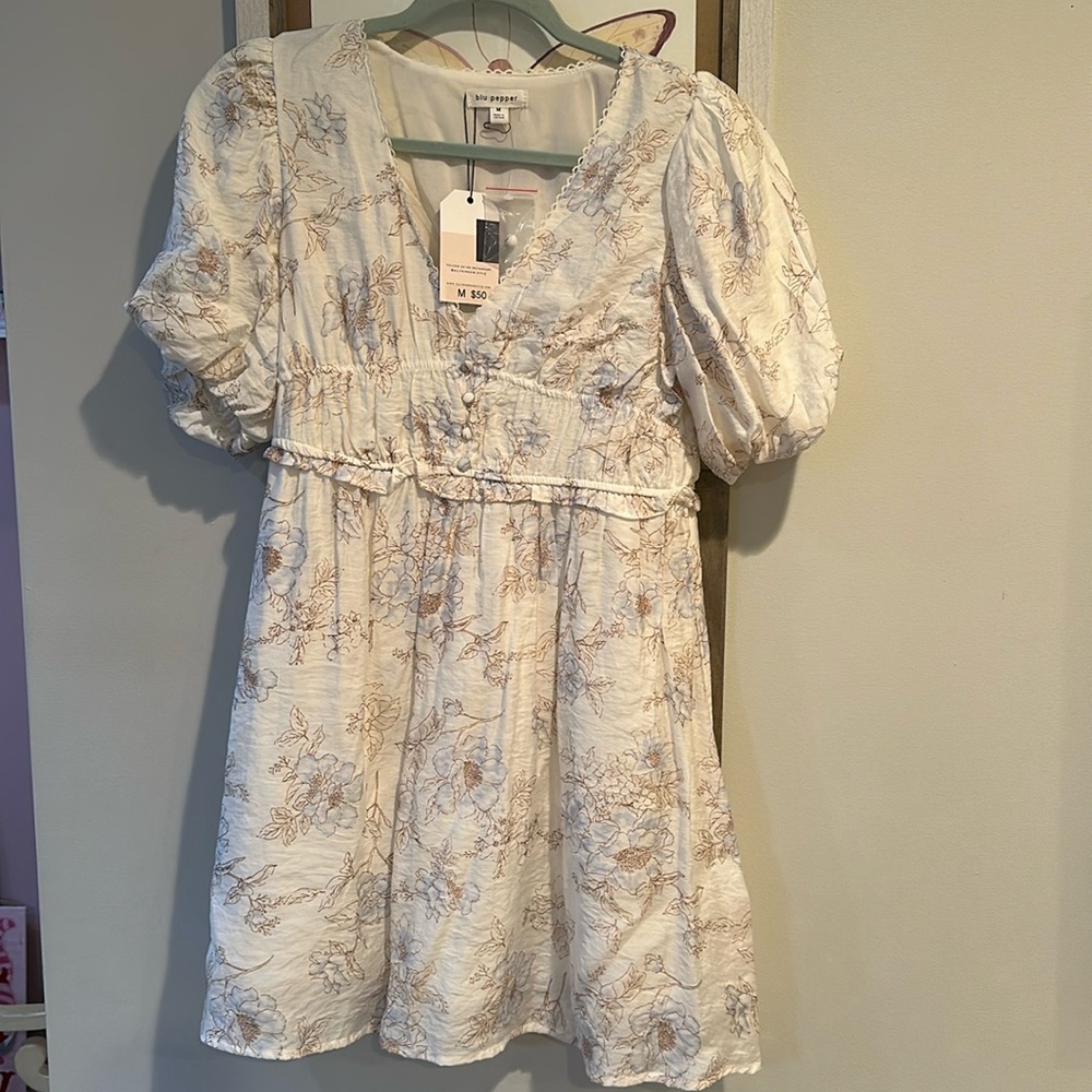 Blu pepper white dress size M